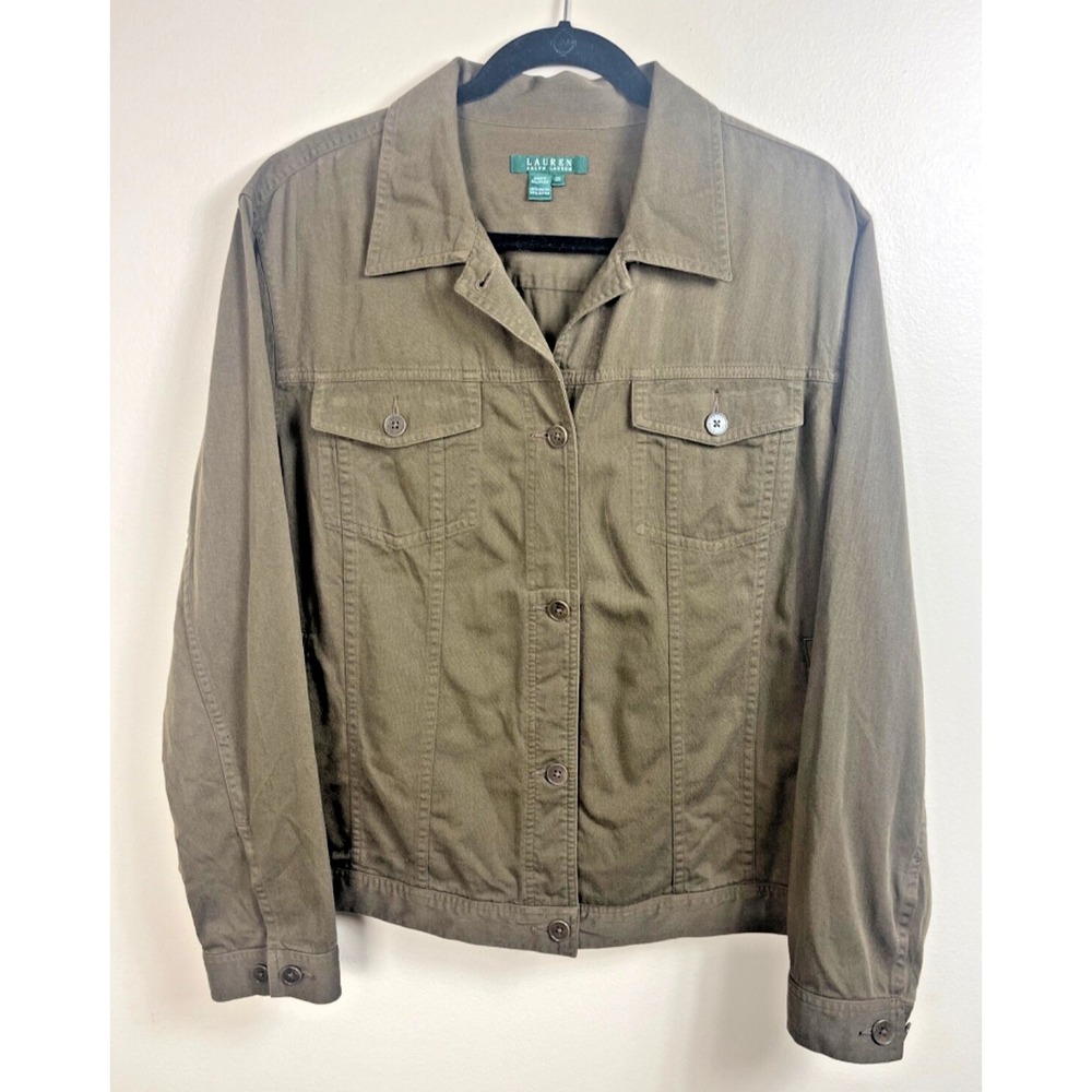 Lauren Ralph Lauren Women's 2XL Army Green Western Retro Utility Casual Jacket